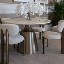 Larus round dining table, marble tabletop, 120 cm