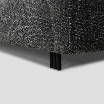 Bergman M 247 cm straight three-seater sofa, black and white bouclé