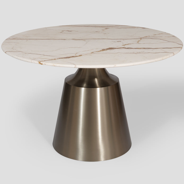 Larus round dining table, marble tabletop, 120 cm