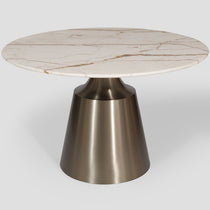 Larus round dining table, marble tabletop, 120 cm