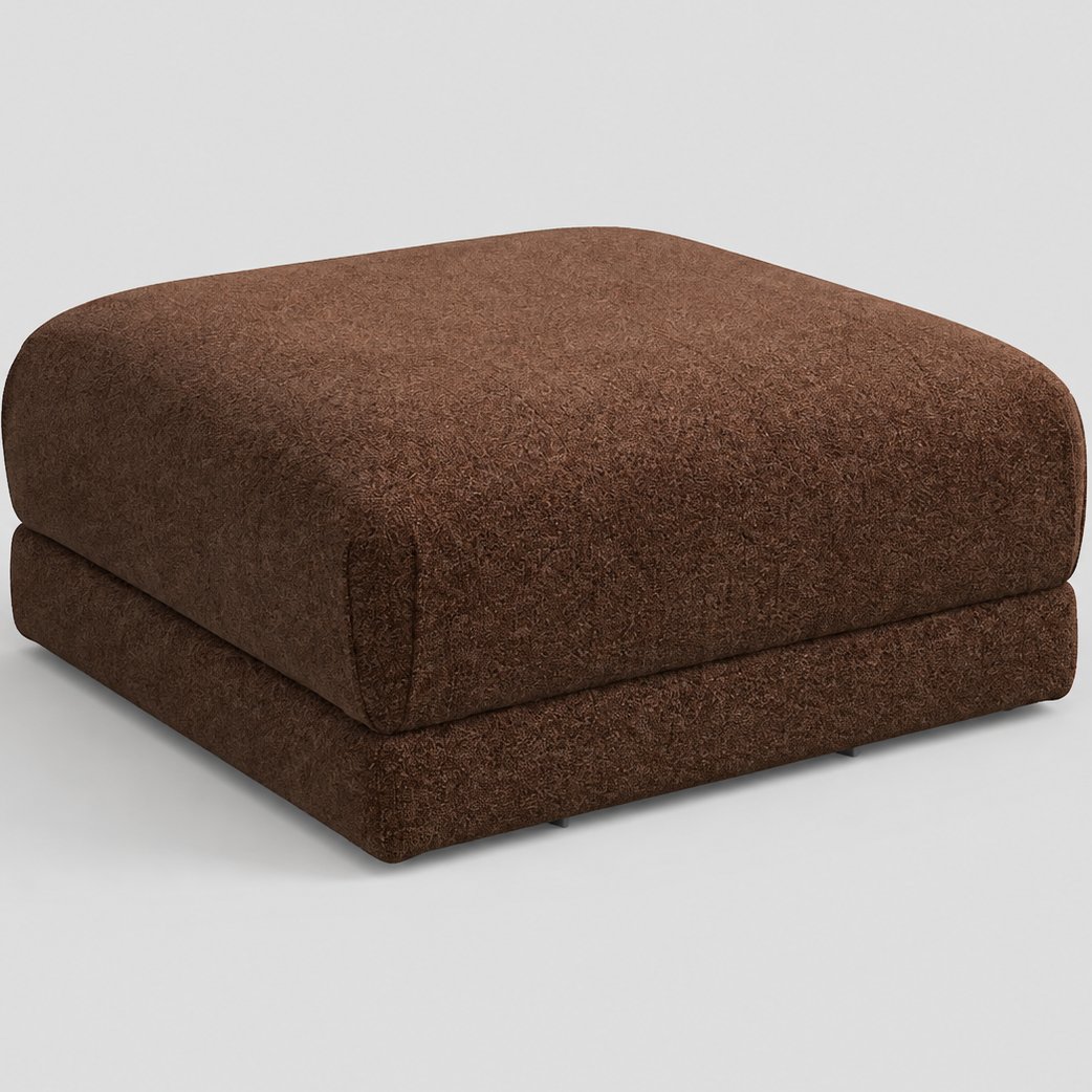 Liora modular corner sofa (right/left-hand configuration), 308 cm, brown melange bouclé