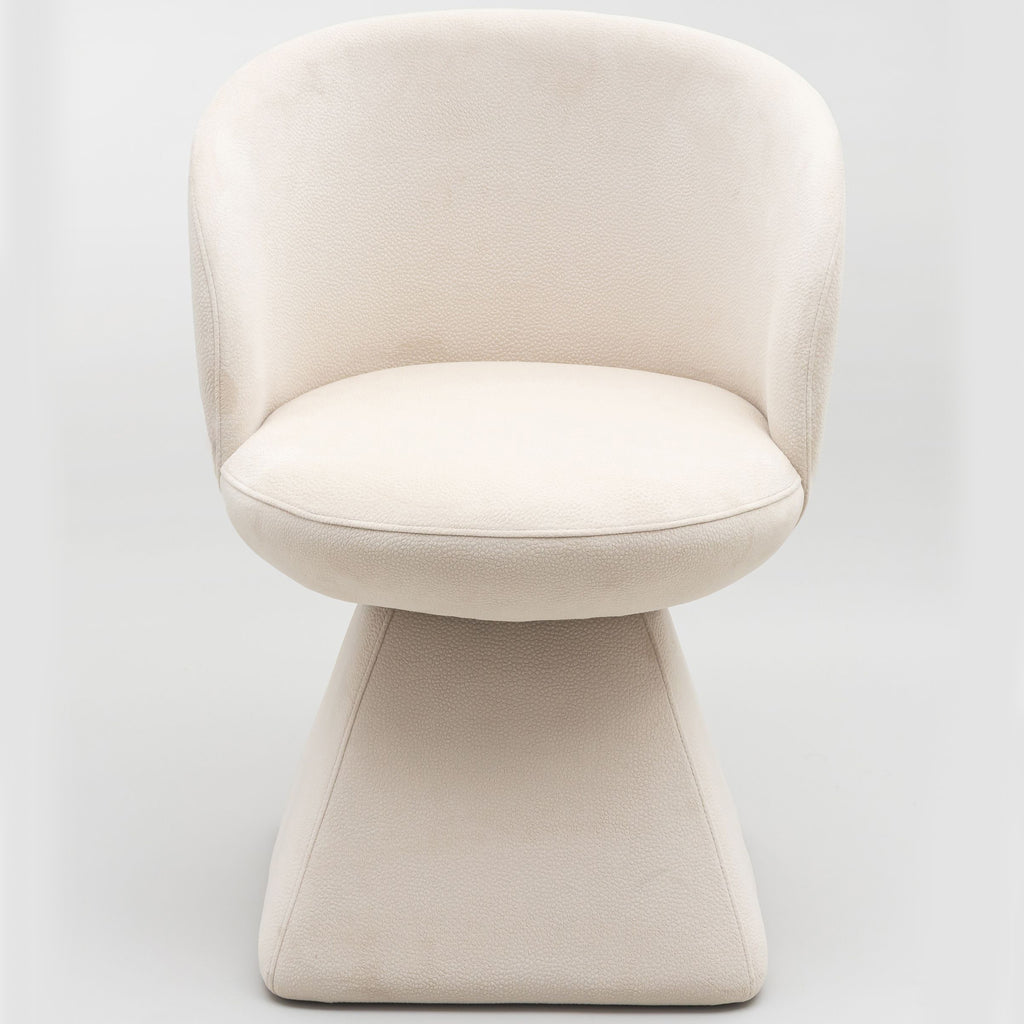 Lorette swivel chair, cream chenille