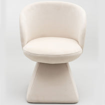Lorette swivel chair, cream chenille