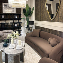 Liam 2-seater sofa, 225 cm, brown velour