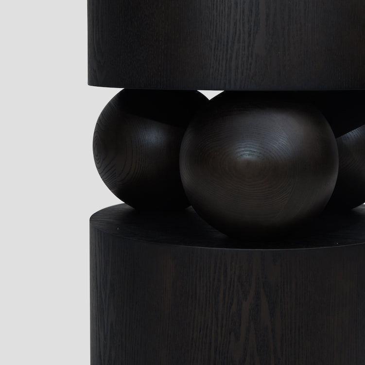 Kama round side table, veneer