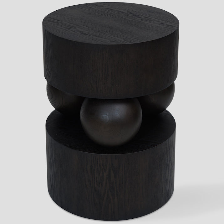 Kama round side table, veneer