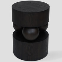 Kama round side table, veneer