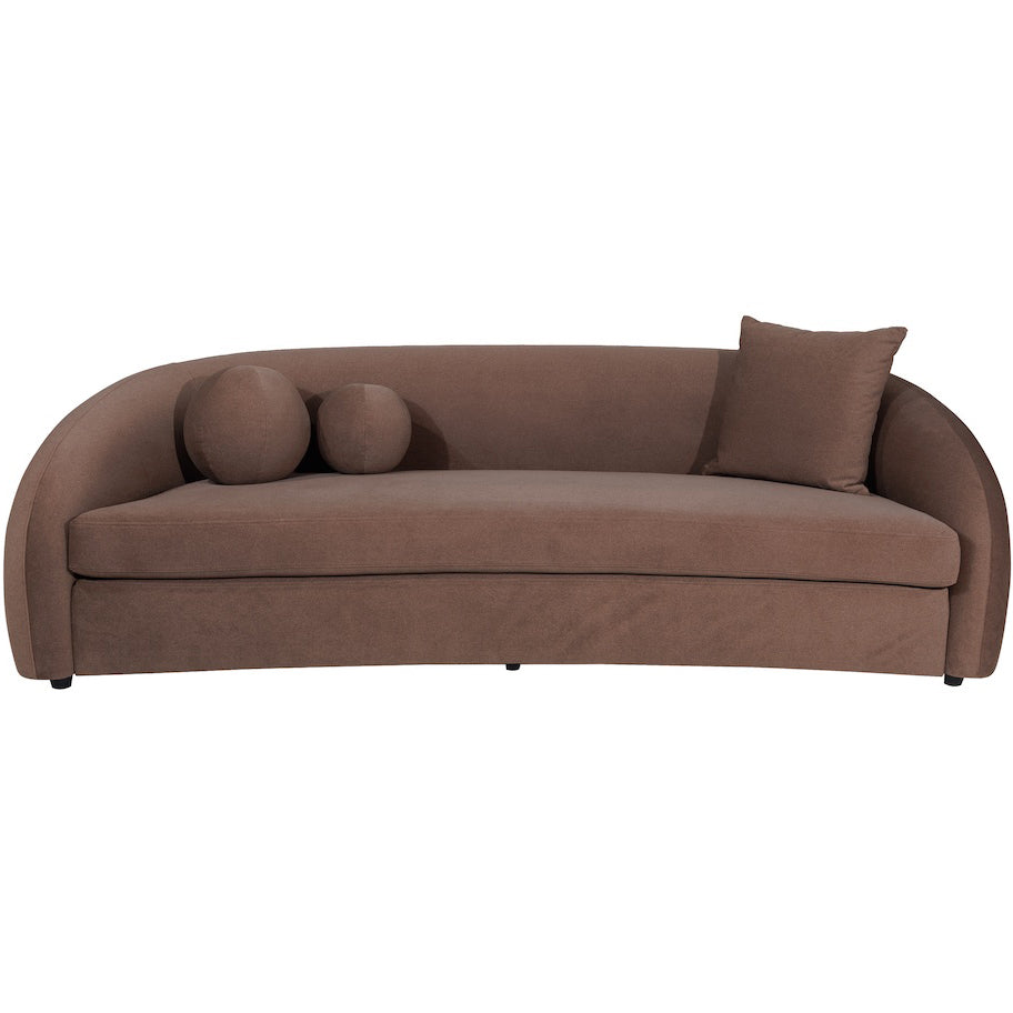 Liam 2-seater sofa, 225 cm, brown velour