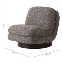 Brug swivel armchair, 102 cm, textured jacquard in chocolate mélange