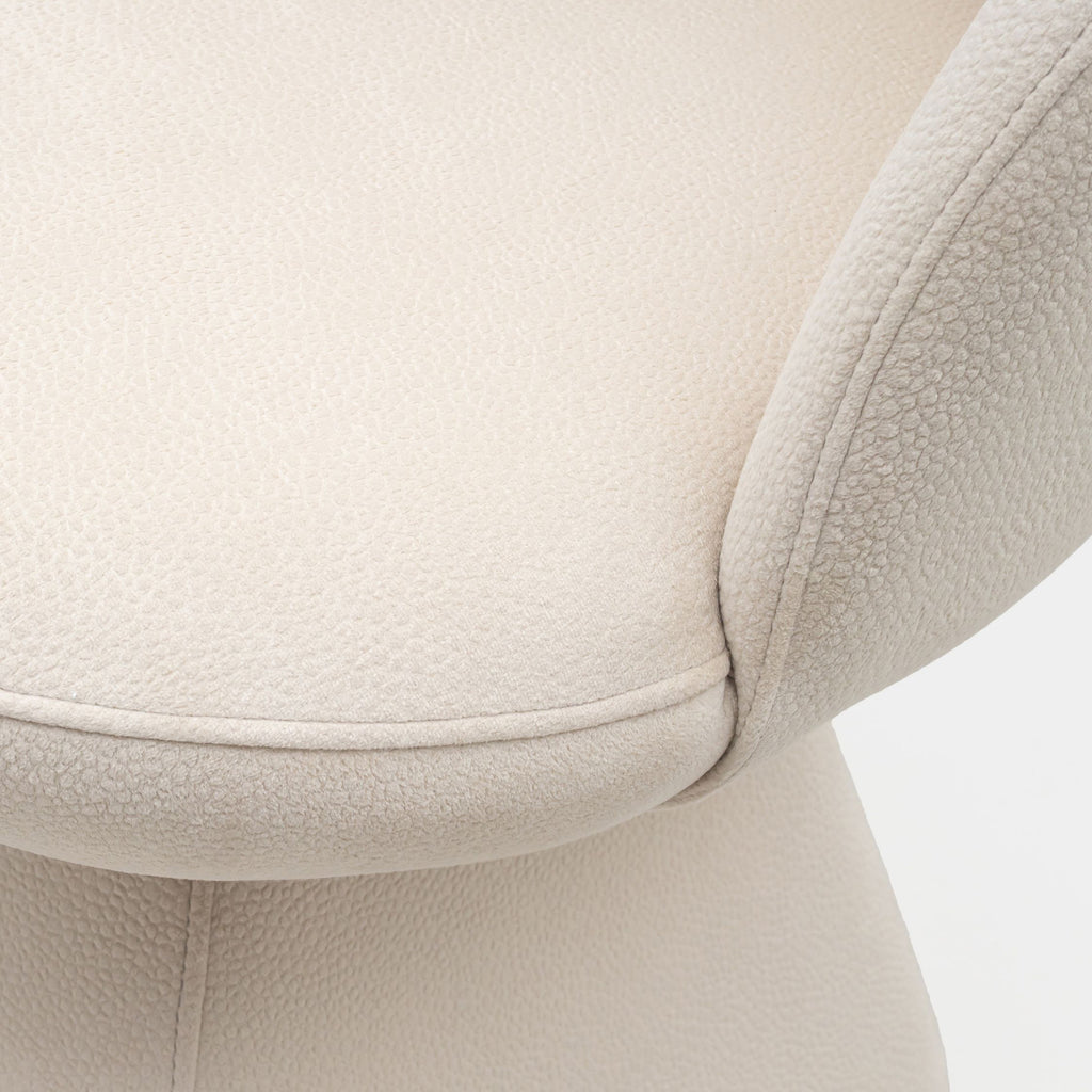 Lorette swivel chair, cream chenille