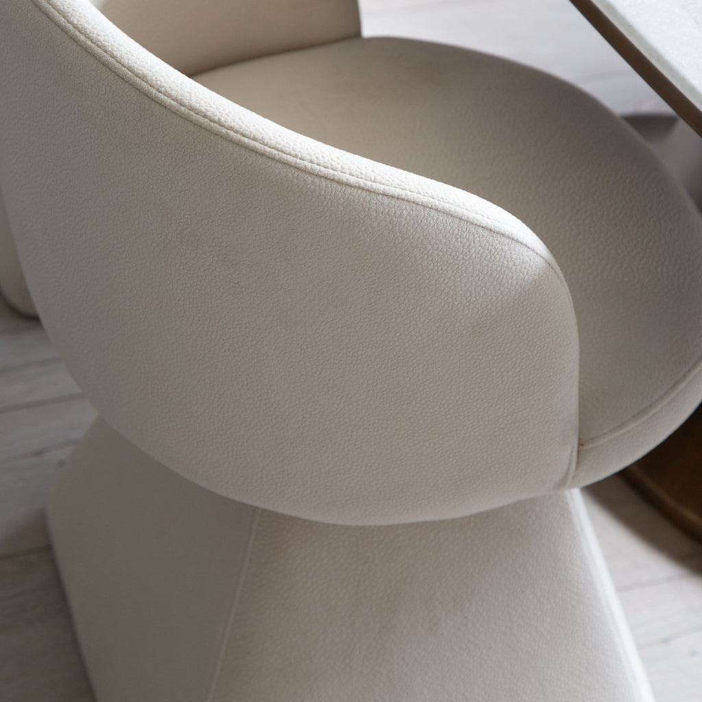 Lorette swivel chair, cream chenille