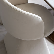 Lorette swivel chair, cream chenille