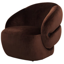 Scar armchair, 90 cm, dark brown velour