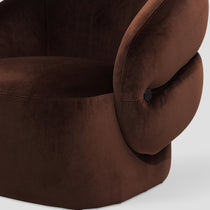 Scar armchair, 90 cm, dark brown velour