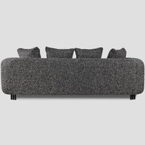 Bergman M 247 cm straight three-seater sofa, black and white bouclé