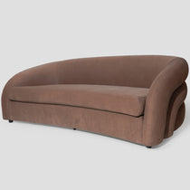 Liam 2-seater sofa, 225 cm, brown velour