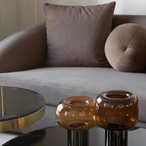 Liam 2-seater sofa, 225 cm, brown velour