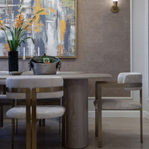 Orlean dining chair, pearl chenille