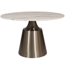 Larus round dining table, marble tabletop, 120 cm