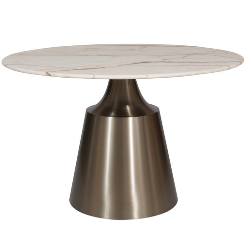 Larus round dining table, marble tabletop, 120 cm