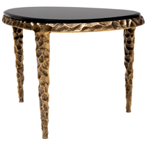 Meg side table, oval, glass tabletop
