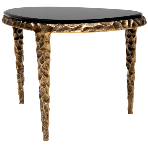 Meg side table, oval, glass tabletop