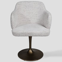 Devon swivel chair, light gray chenille