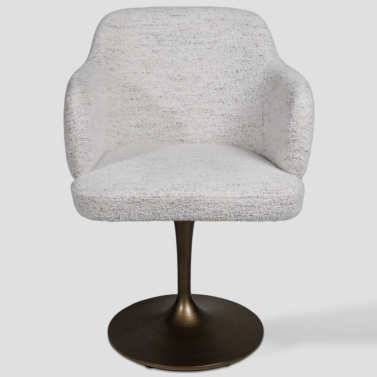 Devon swivel chair, light gray chenille
