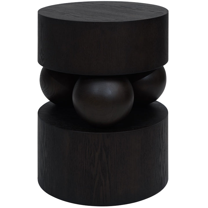 Kama round side table, veneer