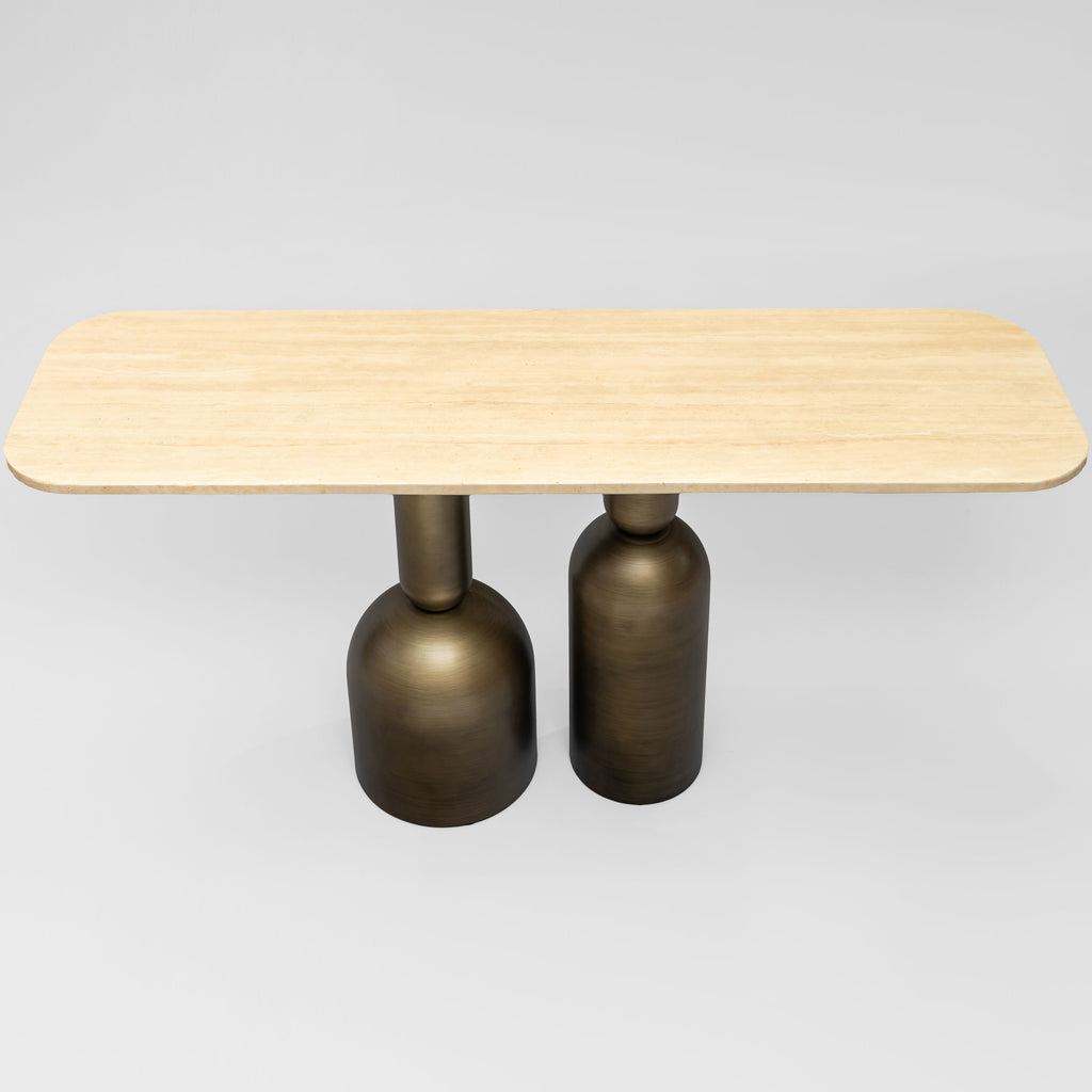 Console Perrot travertine brass