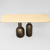 Console Perrot travertine brass