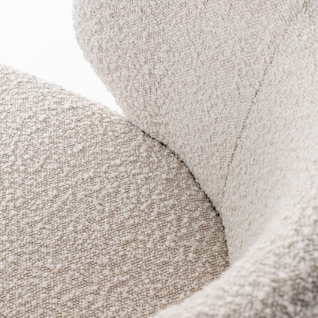 Andre counter stool, white bouclé