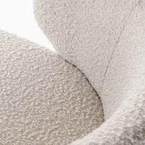 Andre counter stool, white bouclé