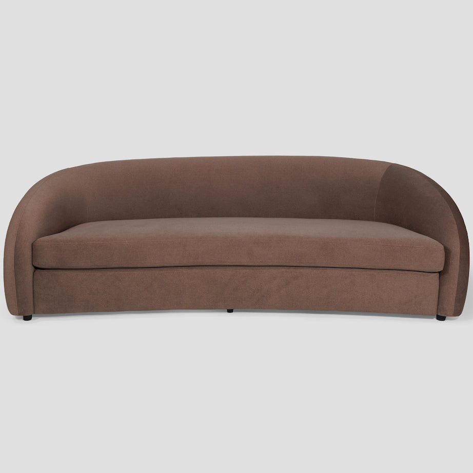 Liam 2-seater sofa, 225 cm, brown velour