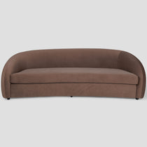 Liam 2-seater sofa, 225 cm, brown velour