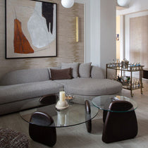 Ferrara corner sofa, 300 cm, burlap-weave fabric