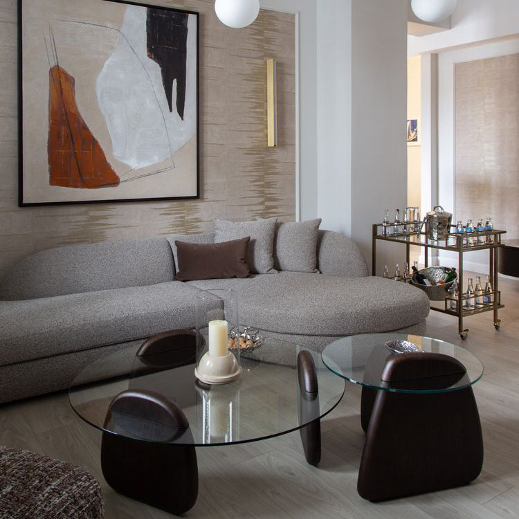 Ferrara corner sofa, 300 cm, burlap-weave fabric