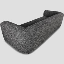 Bergman M 247 cm straight three-seater sofa, black and white bouclé
