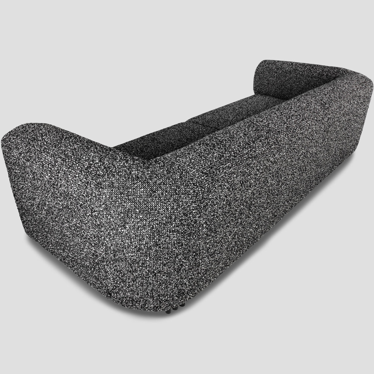 Bergman M 247 cm straight three-seater sofa, black and white bouclé