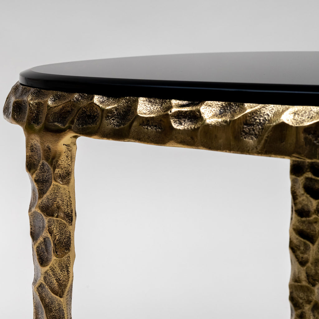 Meg side table, oval, glass tabletop