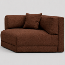 Liora modular corner sofa (right/left-hand configuration), 308 cm, brown melange bouclé