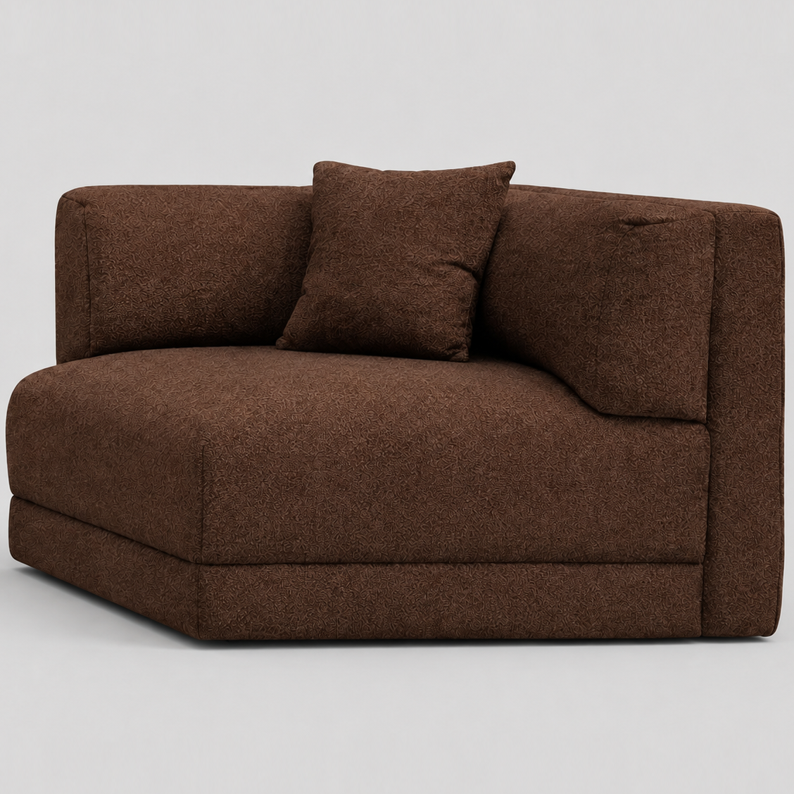 Liora modular corner sofa (right/left-hand configuration), 308 cm, brown melange bouclé