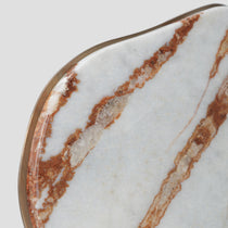 Istres side table with a shaped design and a marble tabletop