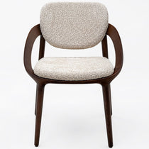 Willow dining chair, light beige melange bouclé