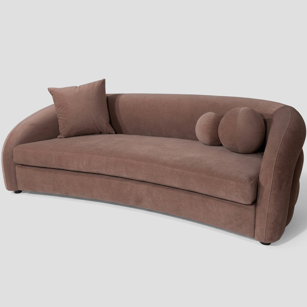 Liam 2-seater sofa, 225 cm, brown velour