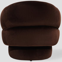 Scar armchair, 90 cm, dark brown velour