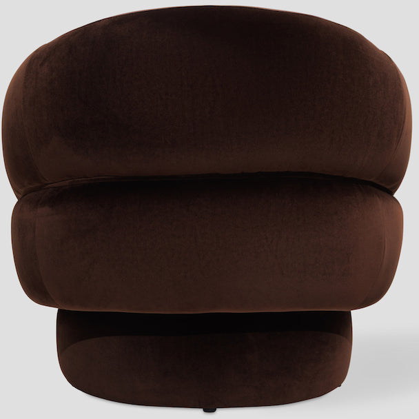 Scar armchair, 90 cm, dark brown velour